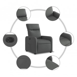 Fauteuil inclinable électrique Gris foncé Tissu