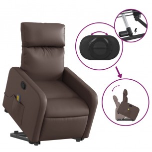 Fauteuil inclinable de massage Marron Similicuir