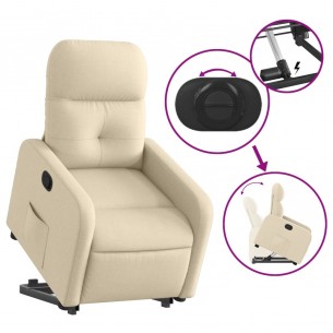 Fauteuil inclinable Crème Tissu