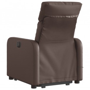 Fauteuil inclinable de massage électrique marron similicuir