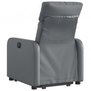 Fauteuil inclinable électrique gris similicuir