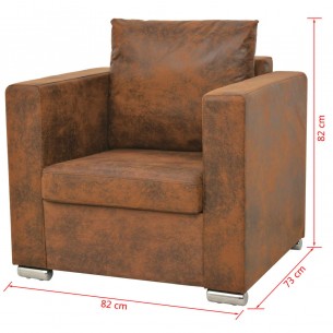 Ensemble de canapés 3 pcs Cuir daim synthétique