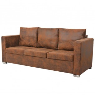 Ensemble de canapés 2 pcs Cuir daim synthétique