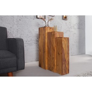 Colonnes décoratives de couleur naturelle en bois massif de palissandre Colonnes décoratives de couleur naturelle en bois massif de palissandre