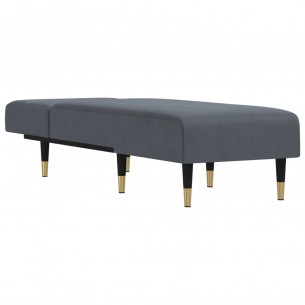 Chaise longue gris foncé velours