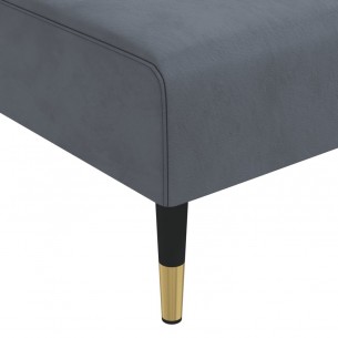 Chaise longue gris foncé velours