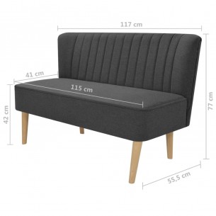 Canapé 117 x 55,5 x 77 cm Tissu Gris foncé