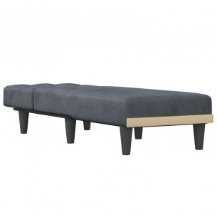 Chaise longue gris foncé velours