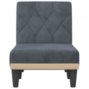 Chaise longue gris foncé velours