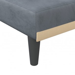 Chaise longue gris foncé velours