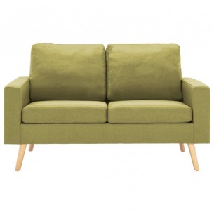 Ensemble de canapés 2 pcs Tissu Vert
