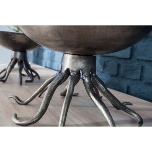 Bol de fruit 30 cm décoratif en aluminium argenté
