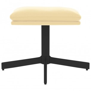 Repose-pied Blanc crème 60x60x36 cm Velours