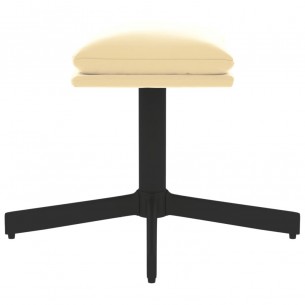 Repose-pied Blanc crème 60x60x36 cm Velours