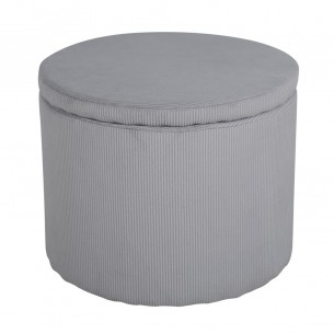 Venture Home Pouf Dunken 51x51x43 cm Velours côtelé Gris