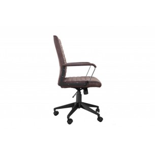 Fauteuil de bureau à roulettes confortable en microfibre coloris brun Fauteuil de bureau à roulettes confortable en microfibre coloris brun