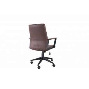 Fauteuil de bureau à roulettes confortable en microfibre coloris brun Fauteuil de bureau à roulettes confortable en microfibre coloris brun