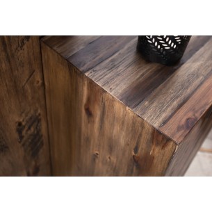 Colonne décorative marron en bois massif d'acacia