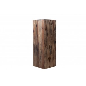 Colonne décorative marron en bois massif d'acacia