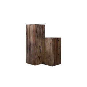 Colonne décorative marron en bois massif d'acacia