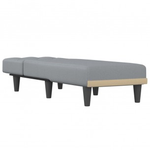 Chaise longue gris clair tissu