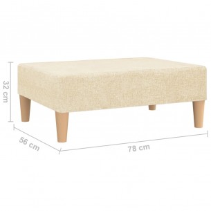 Repose-pied Crème 78x56x32 cm Tissu
