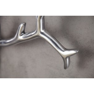 Trophée mural design Tête de Cerf 90 cm en aluminium argenté