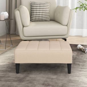 Repose-pied Crème 78x56x32 cm Tissu