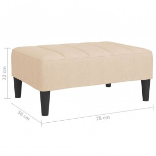 Repose-pied Crème 78x56x32 cm Tissu