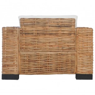 Ensemble de canapés 3 pcs avec coussins Rotin naturel