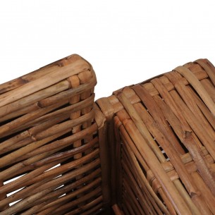 Ensemble de canapés 3 pcs avec coussins Rotin naturel