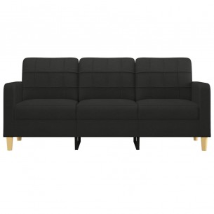 Canapé à 3 places Noir 180 cm Tissu
