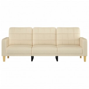 Canapé à 3 places Crème 180 cm Tissu