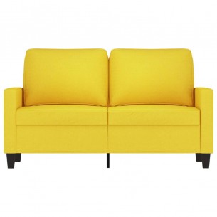 Canapé à 2 places Jaune clair 120 cm Tissu