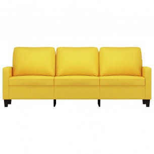Canapé à 3 places Jaune clair 180 cm Tissu