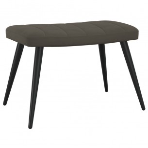 Chaise de relaxation avec repose-pied Gris foncé Velours