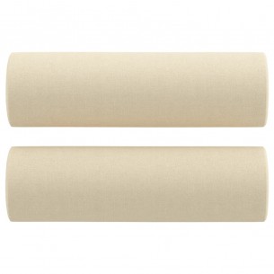 Canapé 3 places avec oreillers décoratifs crème 180 cm tissu
