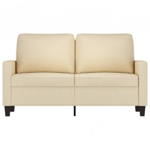 Canapé à 2 places Crème 120 cm Tissu