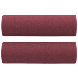Canapé 3 places avec oreillers décoratifs bordeaux 180 cm tissu