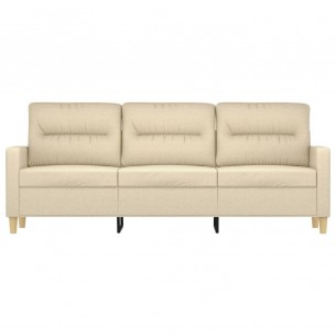 Canapé à 3 places Crème 180 cm Tissu