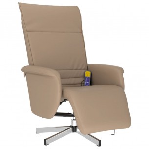 Fauteuil inclinable de massage repose-pieds cappuccino