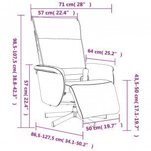 Fauteuil inclinable de massage repose-pieds cappuccino