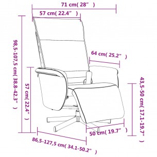 Fauteuil inclinable de massage repose-pieds marron similicuir