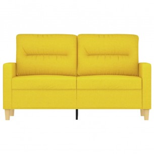 Canapé à 2 places Jaune clair 120 cm Tissu