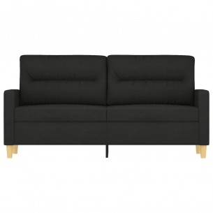 Canapé à 2 places Noir 140 cm Tissu