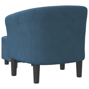 Fauteuil cabriolet avec repose-pied bleu foncé velours