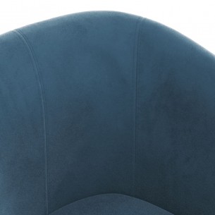 Fauteuil cabriolet avec repose-pied bleu foncé velours