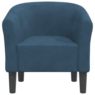 Fauteuil cabriolet bleu foncé velours