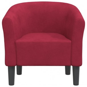 Fauteuil cabriolet rouge bordeaux velours