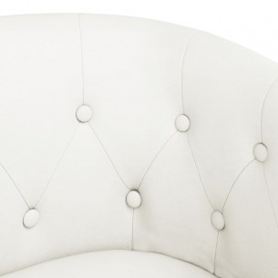 Fauteuil cabriolet avec repose-pied blanc similicuir